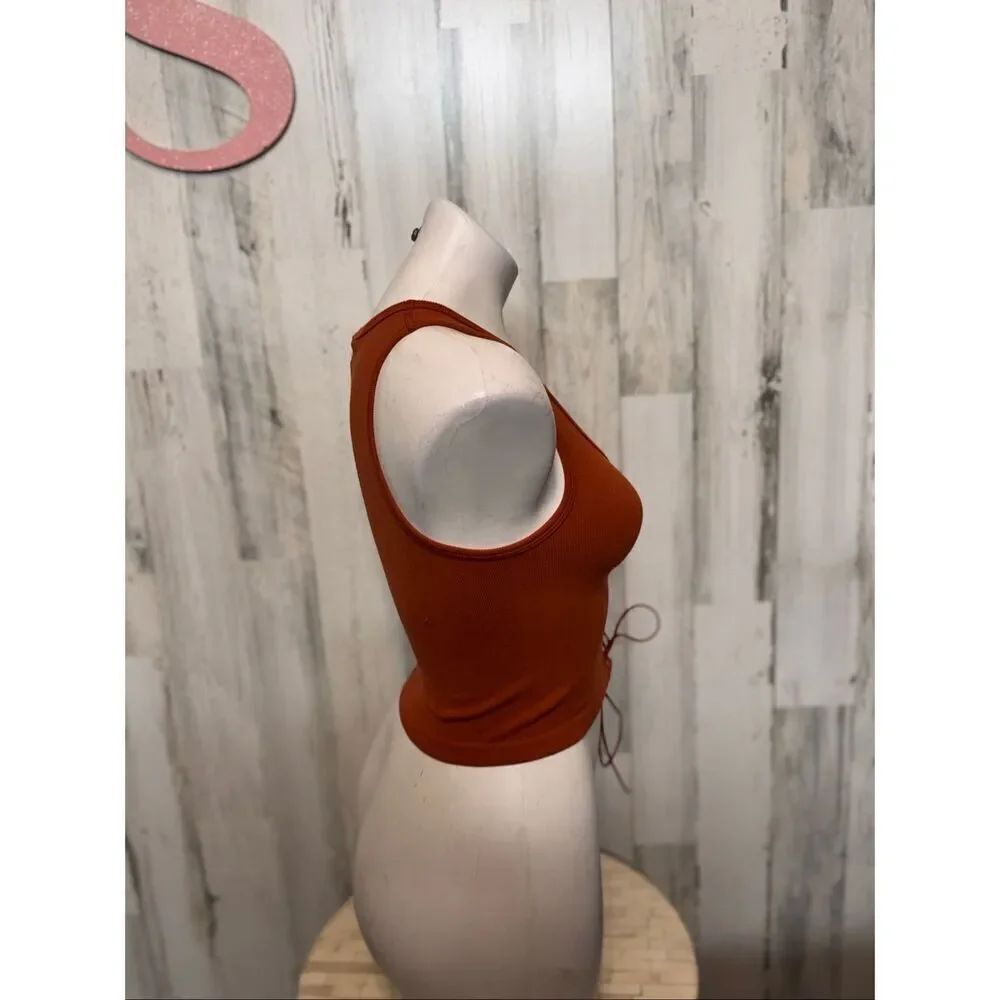 Forever 21 Rust Orange Lace-Up Front Tank Top Women’s Size S/M - Picture 8 of 8